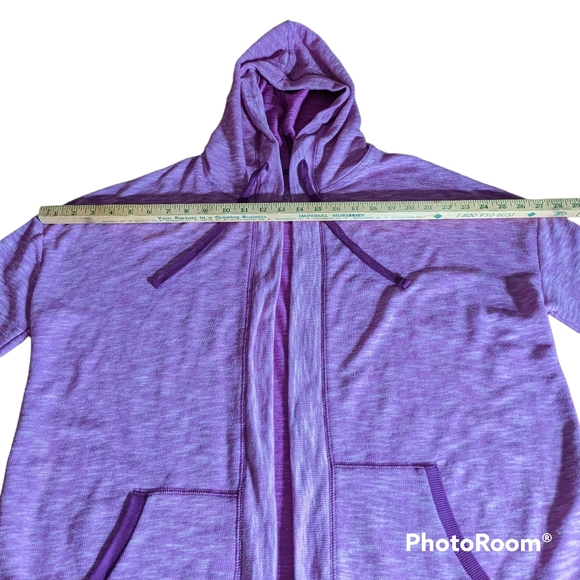 Pink Hoodie Open Cardigan XL Oversize Space dyed Pockets Lagenlook Barbie Core - Picture 4 of 13